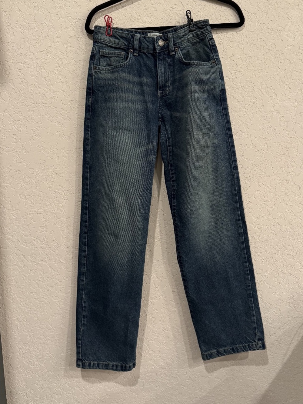 Cotton On Low Straight Jeans Dark Blue Wash Size Waist 22"